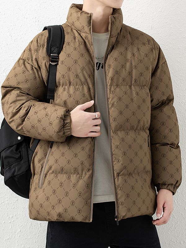 立领棉服男冬季新品石墨烯黑科技发热棉衣潮流休闲立领保暖外套男